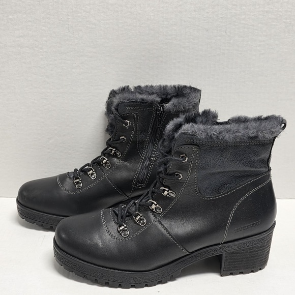 Cougar Dixon Black Leather Waterproof Round Toe Winter Ankle Boot Size 11 - Picture 2 of 16